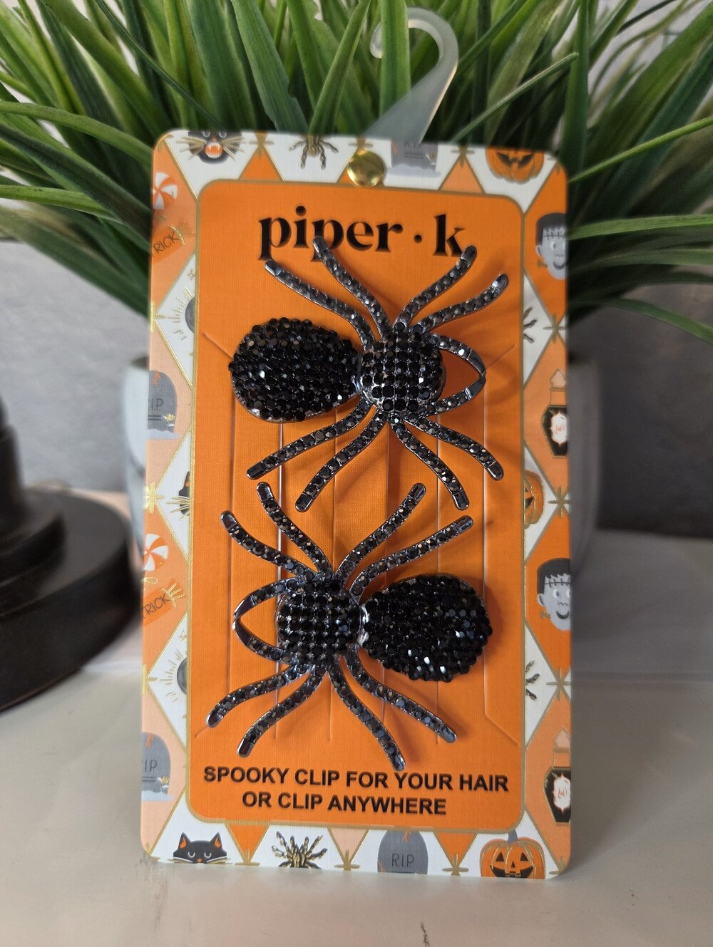 Piper K Spider Rhinestone Hair Clips